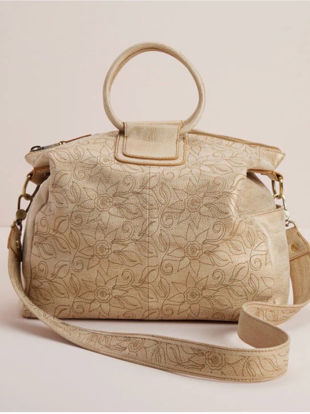 HOBO SHEILA LARGE SATCHEL GOLD LEAF